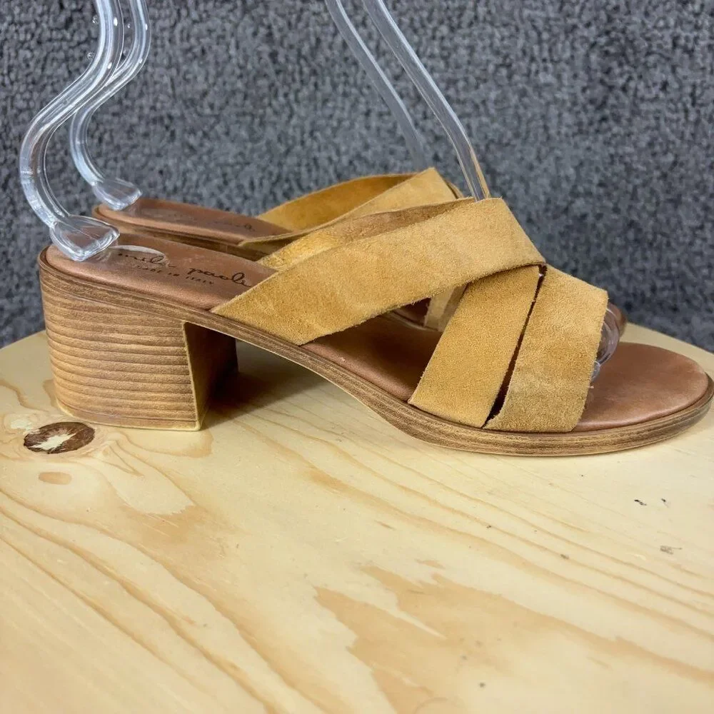 Mila Paoli Sandals Womens Size 10.5 Suede Strappy Open Toe Shoe Made in Italy